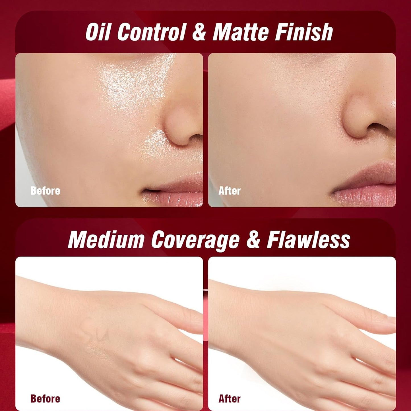 FV Foundation Tube China Red Original Waterproof with Medium Coverage, Oil-free & Long Lasting, Lightweight, Matte Foundation for Oily/Normal Skin, Sweat-resistant Liquid Makeup Foundation for Face, 30g, Natural Beige Billux Bazaar