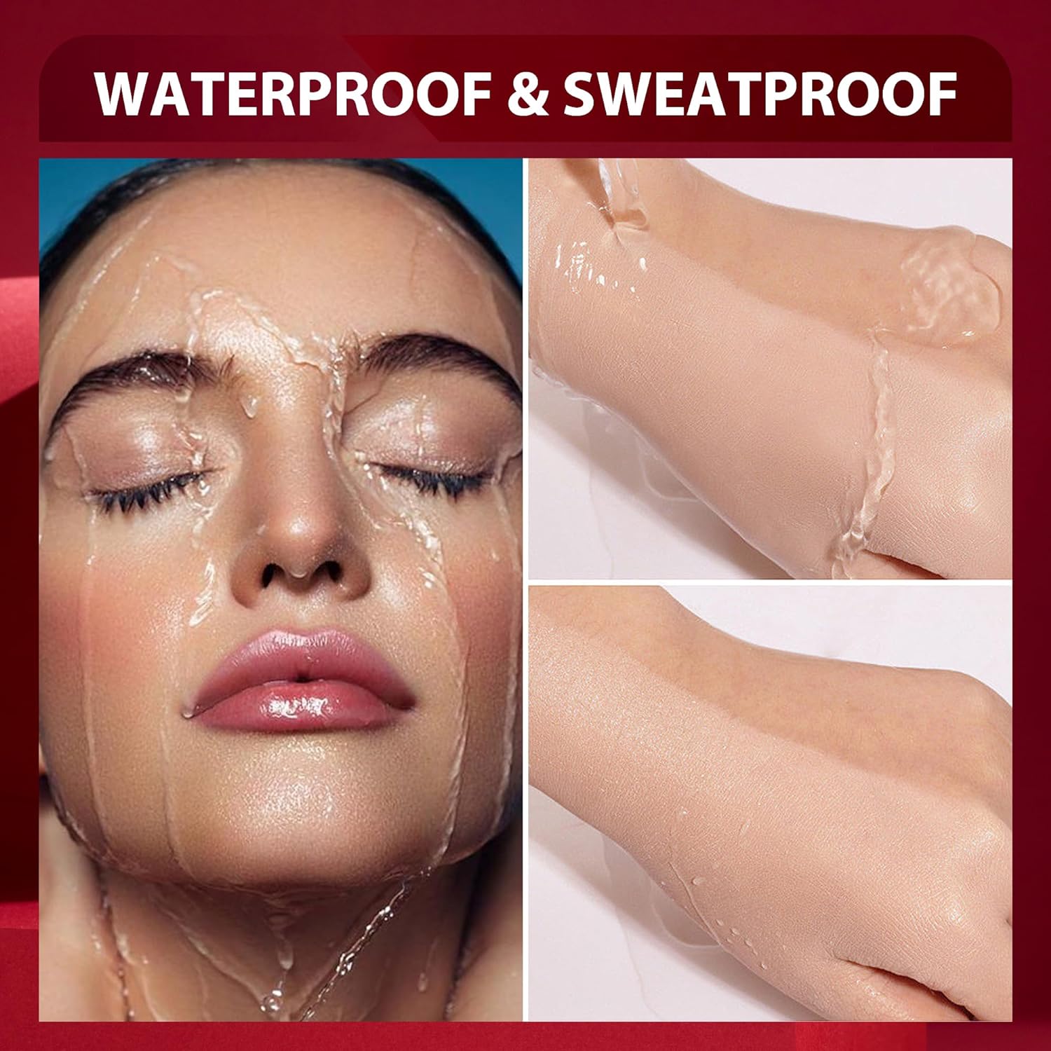 FV Foundation Tube China Red Original Waterproof with Medium Coverage, Oil-free & Long Lasting, Lightweight, Matte Foundation for Oily/Normal Skin, Sweat-resistant Liquid Makeup Foundation for Face, 30g, Natural Beige Billux Bazaar