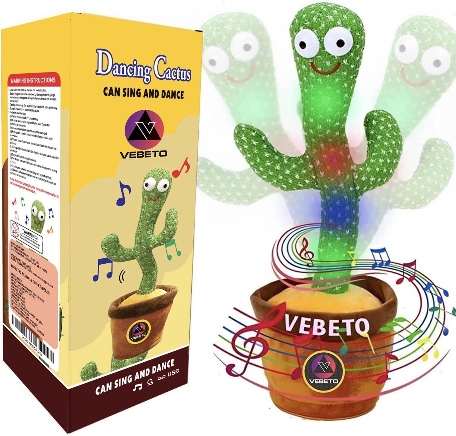 Dancing & Singing Cactus Toy – Hilarious Interactive Plush for Kids & Babies Billux Bazaar