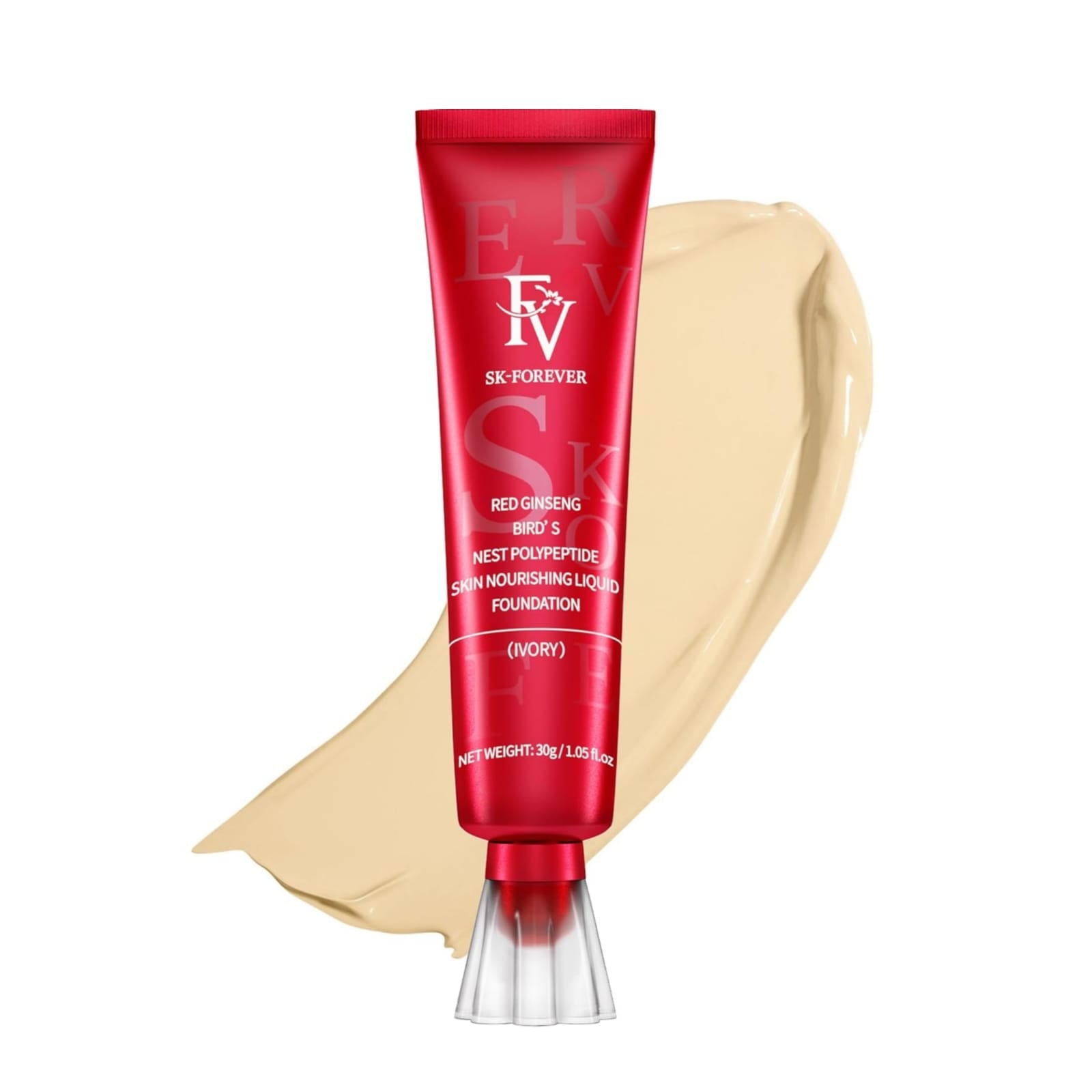 FV Foundation Tube China Red Original Waterproof with Medium Coverage, Oil-free & Long Lasting, Lightweight, Matte Foundation for Oily/Normal Skin, Sweat-resistant Liquid Makeup Foundation for Face, 30g, Natural Beige Billux Bazaar