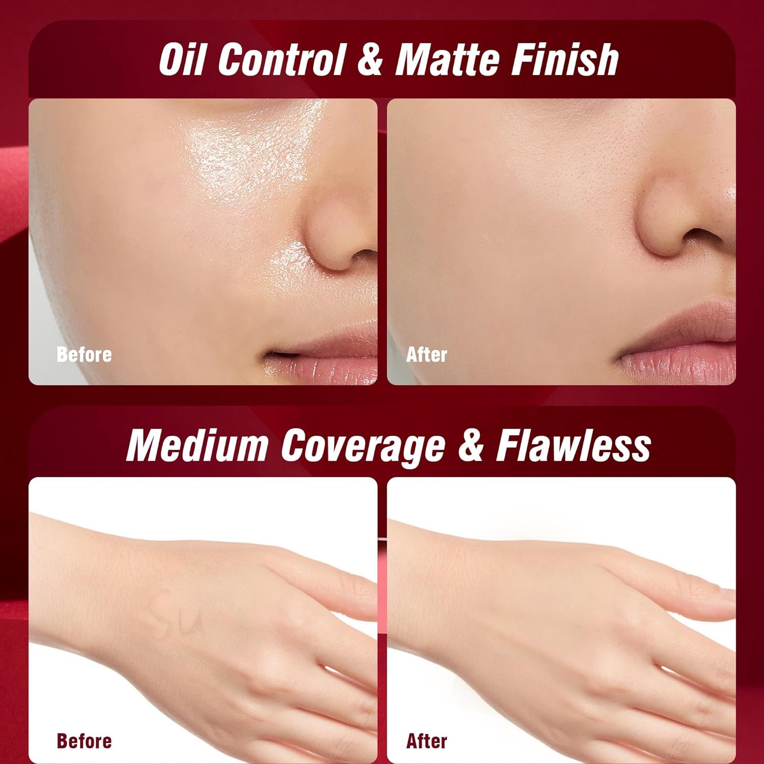 FV Foundation Tube China Red Original Waterproof with Medium Coverage, Oil-free & Long Lasting, Lightweight, Matte Foundation for Oily/Normal Skin, Sweat-resistant Liquid Makeup Foundation for Face, 30g, Natural Beige Billux Bazaar